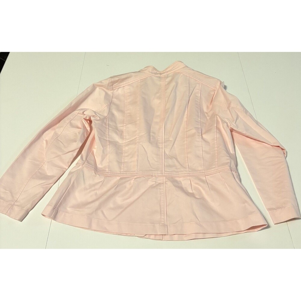 Christopher & Banks Women's Pink Button Front Collared Jacket w/ Pockets PL - Picture 3 of 4